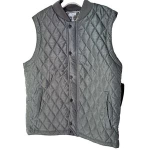 Repair Design Under Construction Vest Quilted Men’s Quilted Zipper Snaps Pockets